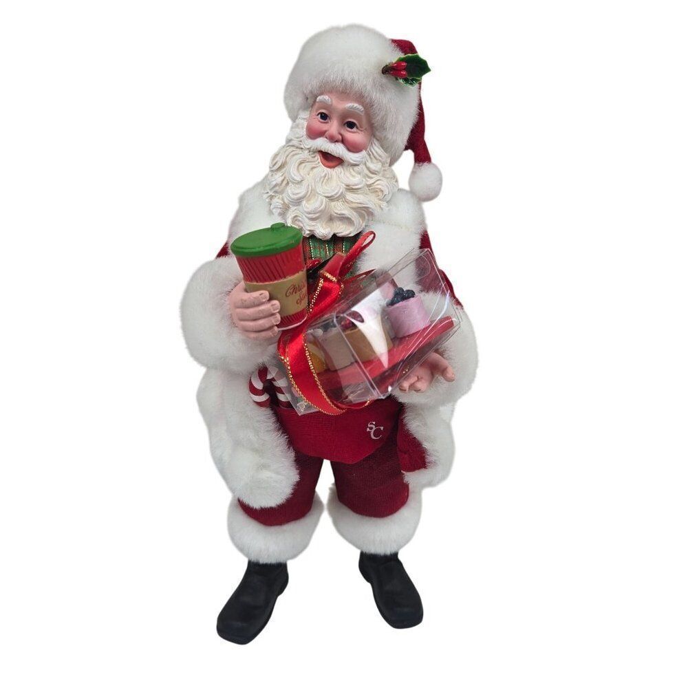 PD Possible Dreams Coffee Break Santa Claus Figurine Dessert Tray